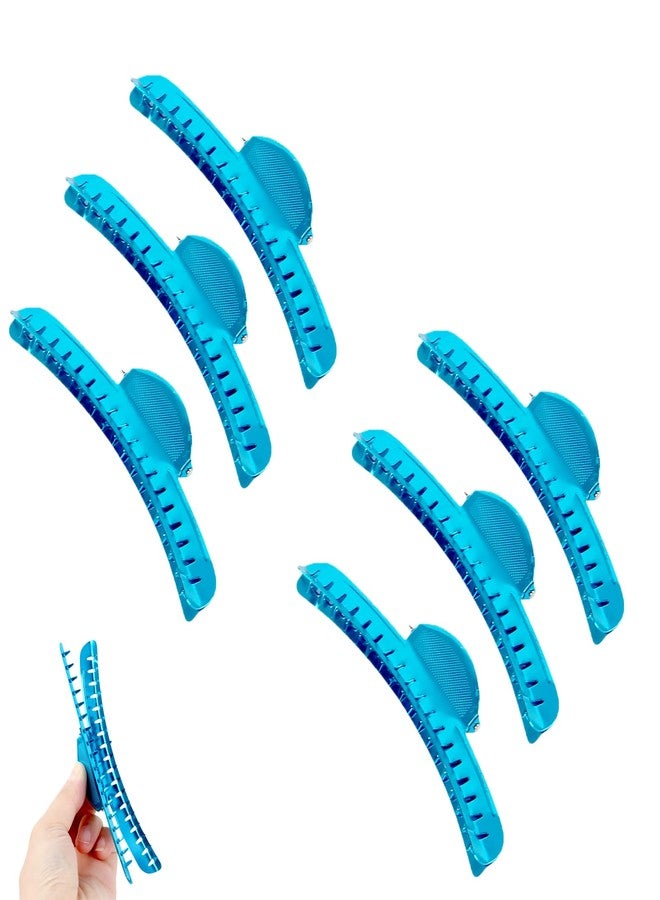 KGCGJVB 6PCS Finger Wave Clips for Hair Waving Vintage Metal Clamp Set Large Blue Clips for Classic Women Dreads Retwist Comb Style Hairdresser Barbers Clamp Tool Wave Hairstyle - Image 1